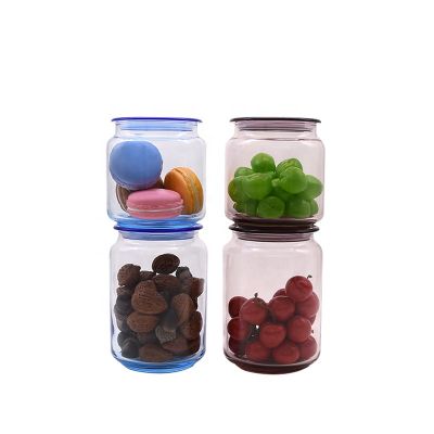 Glass Food Canisters and Snacks Storage Jars Plastic Lid 