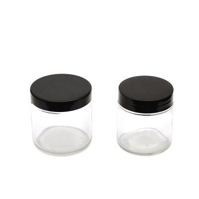 Hotsale round 4oz straight side glass jar with child proof resistant lid 