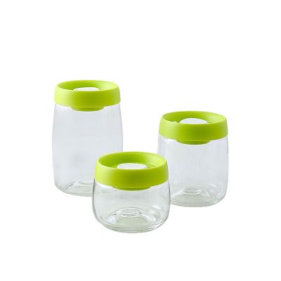 Press vacuum storage box glass jar household moisture-proof glass food storage box snack storage tank sealed tank 