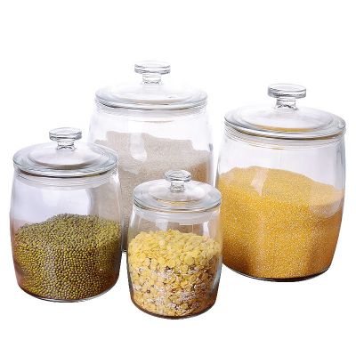 Sealed airtight large glass food storage container glass jar with lid 