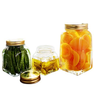 Sealed jar glass jam jar trumpet household bubble lemon honey food salad jar with lid 
