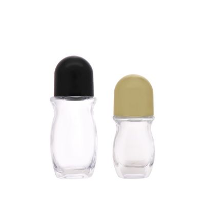 30ml 50ml Glass Roll On Bottles For Deodorant with Electroplate Cap 