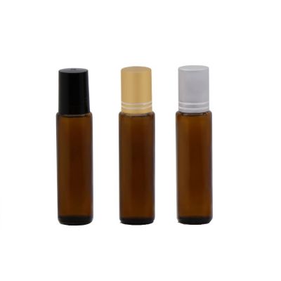 Wholesale amber 15ml roll on bottle with stainless roller ball 