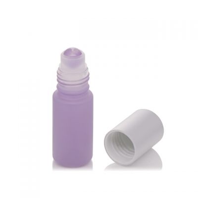 Wholesale matte purple roll on bottle 5ml with gemstone roller ball 