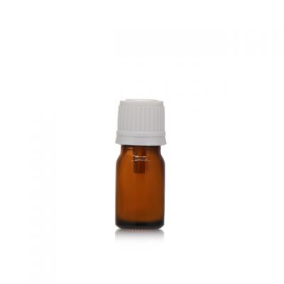 Wholesale amber 5ml essential oil bottle with white plastic cap 
