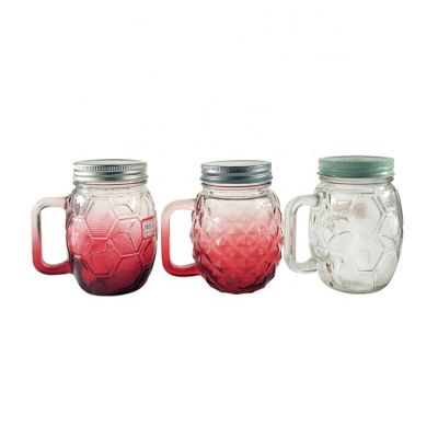 Wholesale 60ml Wide Mouth Mason Glass Jar with handle Used to Drink 