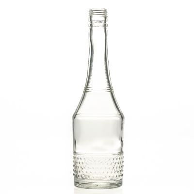 Manufacturer Wholesale Round Clear Spirit Bottles 450 ml Empty Glass Wine Bottle Whisky Vodka Bottle 