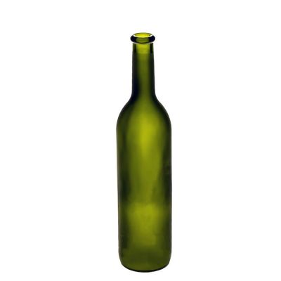 Matte Green 750 ml Bordeaux Bottle 75cl Empty Glass Red Wine Bottle for Sparkling Wine 
