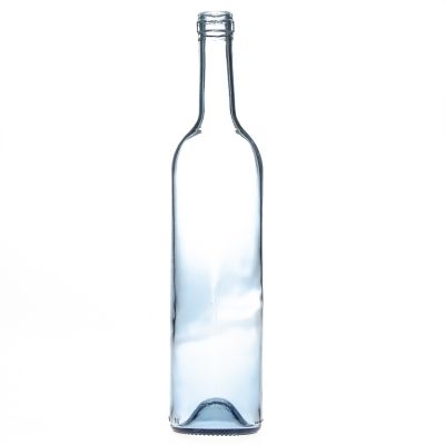 Light Blue Glass Bordeaux Bottles 750ml Liquor Bottles Glass Red Wine Bottles with Stopper 