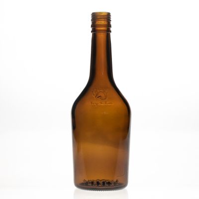 Professional factory Long Neck Amber Large 500ml Amber Brown Spirit Bottle / Glass Wine Bottle with lids 
