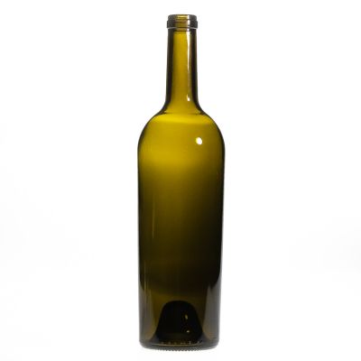 Army Green Glass Red Wine Bottles 750 ml Empty Claret Glass Sweet Wine Bottles Bordeaux with Stopper 