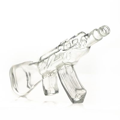 750ml unique high quality gun-shaped AK47 glass wine bottle
