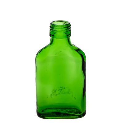 100 ml Flat Square Green Spirit Bottle Empty Wine Glass Bottle for Liquor 