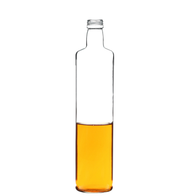 Import good quality clear round shape 750ml size cooking olive oil bottle glass with lid 