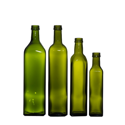 Restaurant used 250ml 500ml 750ml 1l square edible olive oil glass bottle with screw lid 