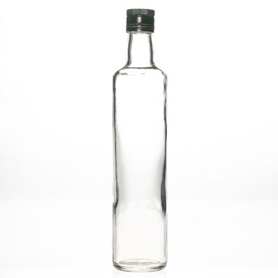 250 ml round Green Clear olive oil glass bottle 
