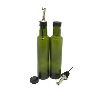 250ml round green glass Olive Oil Bottle 