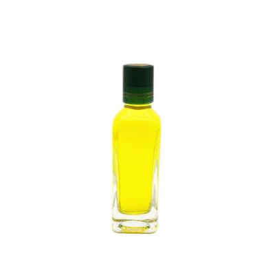 Wholesale 100ml mini square clear glass olive oil bottle with cap 