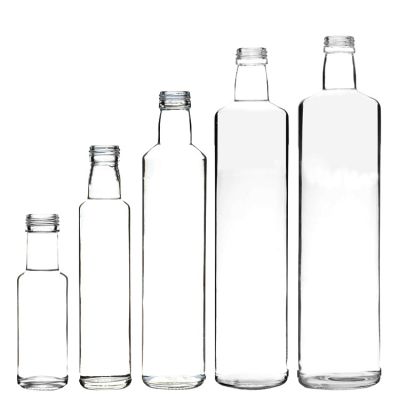 Wholesale Bulk Clear Round Empty Olive Oil Small Glass Bottle Container for Olive Oil Cruet 