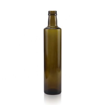 500ml Wholesale Customized Amber Olive Oil Glass Bottle Round Cooking Oil Empty Bottle 