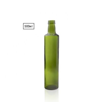 Wholesale 500ml Round Green Glass Olive Oil Bottle 