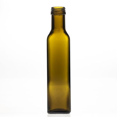 250ml green square olive oil glass bottle with plastic cap or aluminium cap 