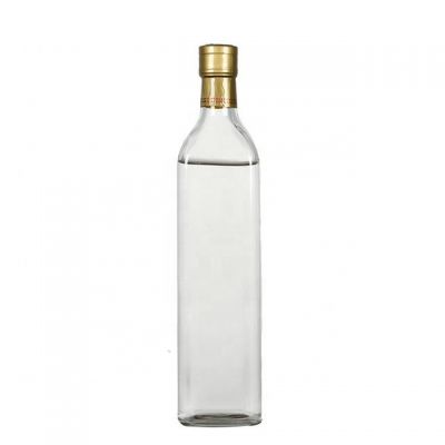 Wholesale 500ml square clear olive oil glass bottle 