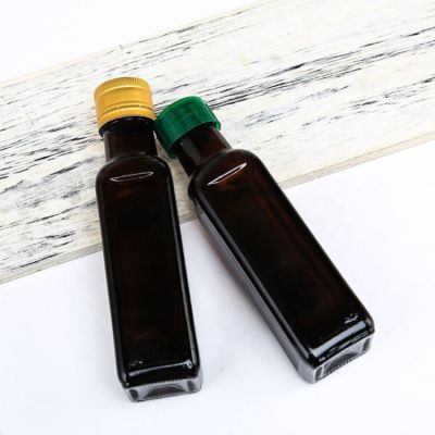 High quality round empty small clear brown glass olive oil bottles greece 200ml borosilicate glass oil and vinegar bottle 