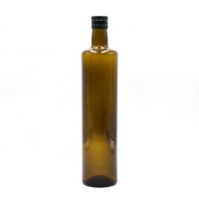 Custom 750ml Round Green Dorica Glass Olive Oil Dispenser Bottle 
