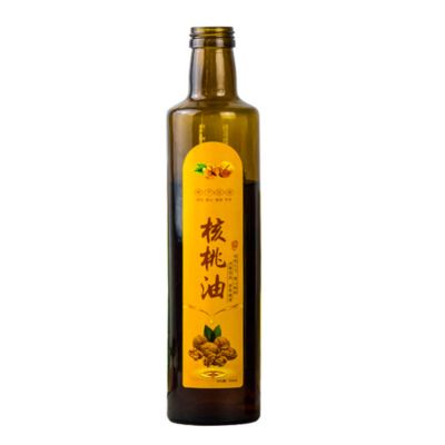 High Quality 750ml 25OZ Dark Green Olive Oil Bottle Filling Machine Olive Oil Bottle Pour Spout Olive Oil Bottle Round 
