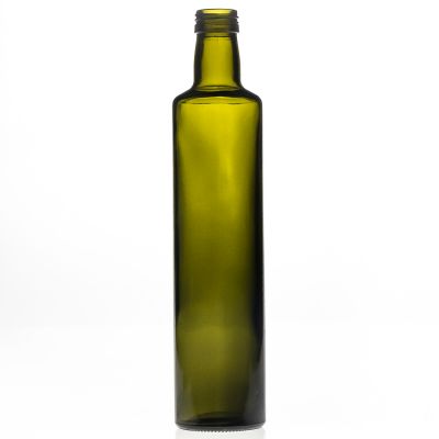 Factory Directly Supply Dark Green Round Empty Olive Oil Bottles 500ml Cooking Oil Glass Bottles 