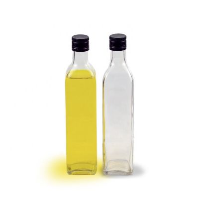 Olive Oil Glass Bottle Wholesale Marasca Square Clear 500ml Glass Bottle Factory Direct Sale Price 