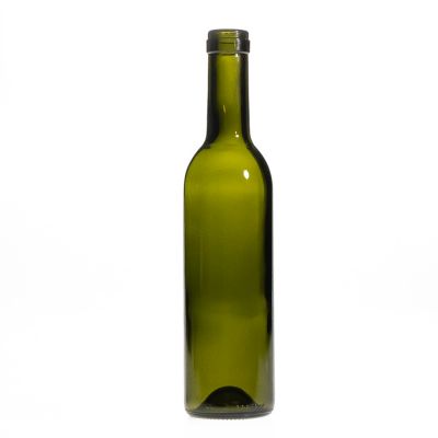 Wholesale 375ml round square dark green olive oil bottles wine glass bottles 