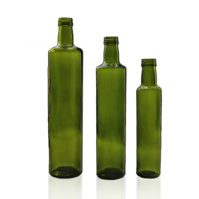Round Dark Green OIlive Oil Bottle 250ml , 500ml 750ml Olive Oil Glass Bottles Wholesale 
