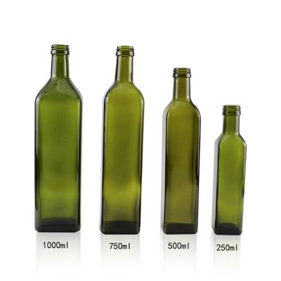 Quality Square Marasca Olive Oil Glass Bottles 250ml 500ml 750ml 1000ml For Sale 