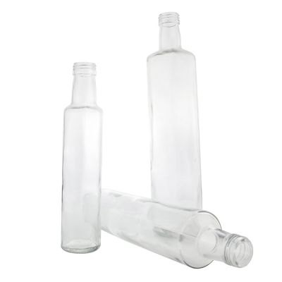 Label Printing Exquisite Empty Clear 250 ML Glass Bottle For Olive Oil With Plastic Screw Cap 