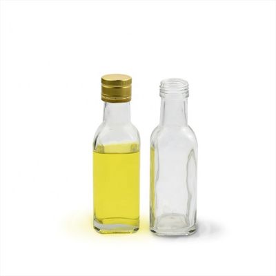 Wholesale Empty Square Clear Sesame Oil Olive Oil Bottles Empty 150ml Marasca Glass Bottle Olive Oil 