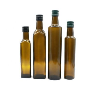 Eco-Friendly Transparent Amber 250ml Olive Oil Bottle Round Square Crystal Luxury Oil Bottle Glass100ml 
