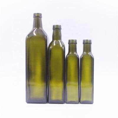 1 piece of shipment 50cl screw cap dark green square cooking olive oil glass bottle 
