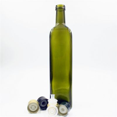 in stocked 500ml dark green olive oil glass bottles 
