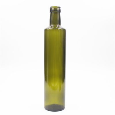 In stocked 100ml 250ml 375ml 500ml 750ml dark green clear square round olive oil empty glass bottle with aluminum caps 