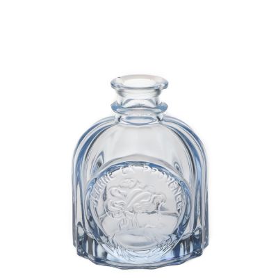 Embossed Women Printed Light Coloured 100 ml Fragrance Perfume Bottle Glass Diffuser Bottle 