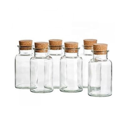 150ml Kitchen Containers Glass Bottle Glass Jar for Tea with Cork Stopper 