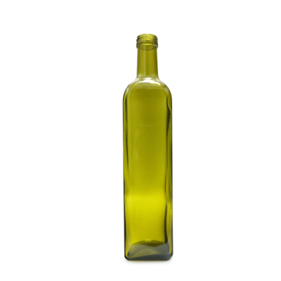wholesale 750ml square green olive oil glass bottle