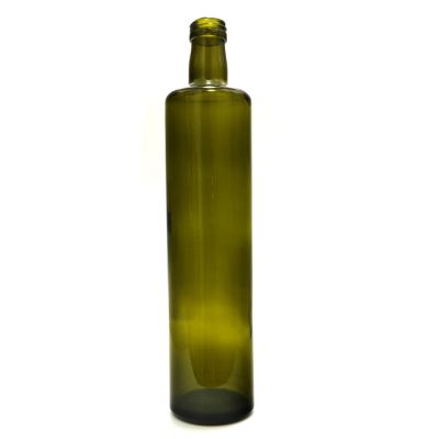 Stocked large 750ml marasca/Dorica dark green/antique green olive oil glass bottle 