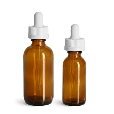 Amber Glass Dropper Bottle 2oz 60ml Essential Oil Bottle with Plastic Child Resistant Glass Dropper 