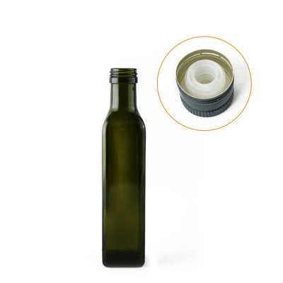 Popular marasca glass bottle olive oil bottle with cap 