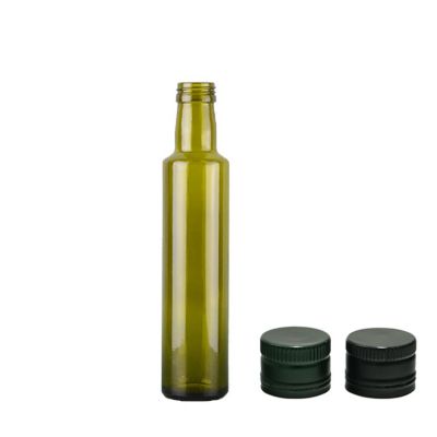 Dorica 250ml antique green cooking olive oil glass bottle 
