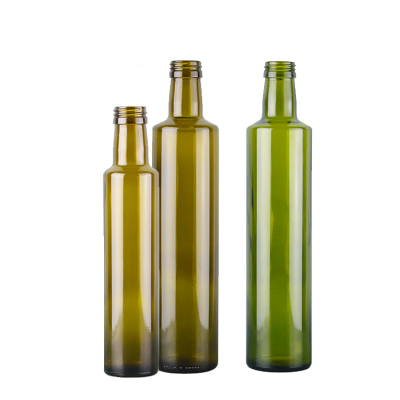 dorica 250ml round green olive oil glass bottle for cooking oil 