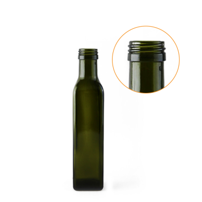 Dark green 250ml modern olive oil screw cap glass bottle 100% extra virgin 